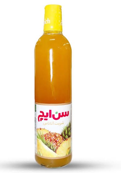 سن ایچ شربت آناناس شیشه 600 سی سی